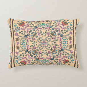 Fantastic flower ornament. Beautiful vintage patte Accent Pillow