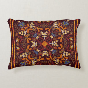 Fantastic flower ornament. Beautiful vintage patte Accent Pillow