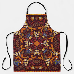 Fantastic flower ornament. Beautiful vintage patte Apron