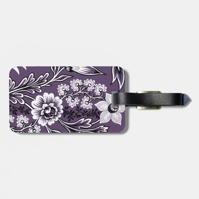 Fantastic Flowers (Plum) Fine Art Luggage Tag (Back Horizontal)