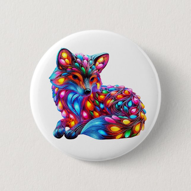 Fantastic Fox 2 Inch Round Button (Front)