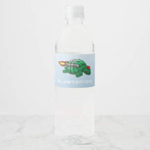 Fantastic Jetpack Turtle Water Bottle Label