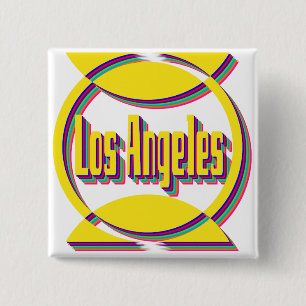 Fantastic Los Angeles 1 Botton 2 Inch Square Button
