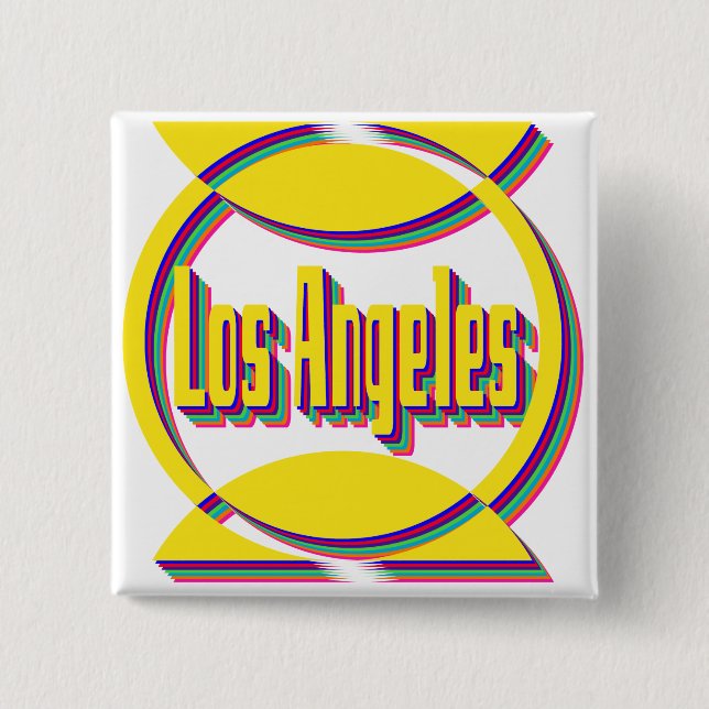 Fantastic Los Angeles 1 Botton 2 Inch Square Button (Front)