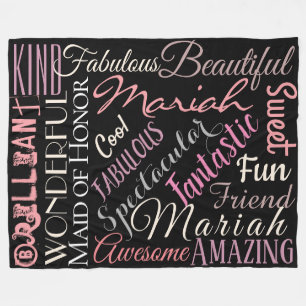 Fantastic Maid of Honour Personalize Fabulous Word Fleece Blanket