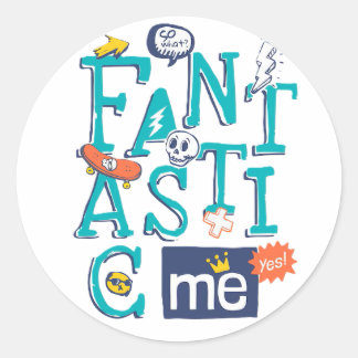 Fantastic Me Round Sticker Design
