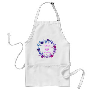 FANTASTIC MOM AND THEN SOME Floral Wreath PINK Standard Apron