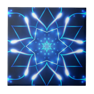 Fantastic Neon White, Light Blue Colours 01 ~ Tile