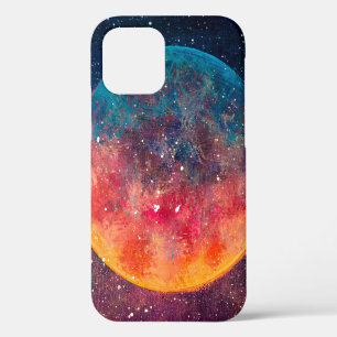 Fantastic oil painting beautiful big planet moon a iPhone 12 case