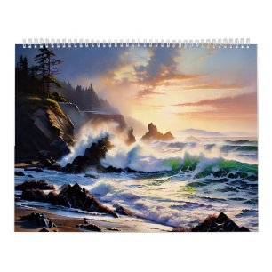 Fantastic painted coastal images calendar
