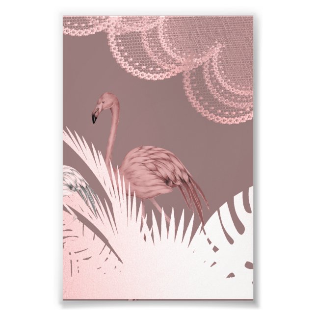 Fantastic Pink Flamingo Poster in Tropical Forest (Front)