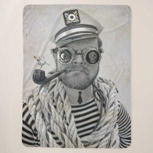 Fantastic Sea Captain Blanket! Sherpa Blanket