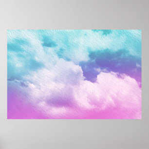 fantastic soft cloud with pastel gradient colour a poster