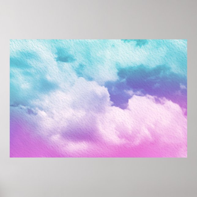 fantastic soft cloud with pastel gradient colour a poster (Front)