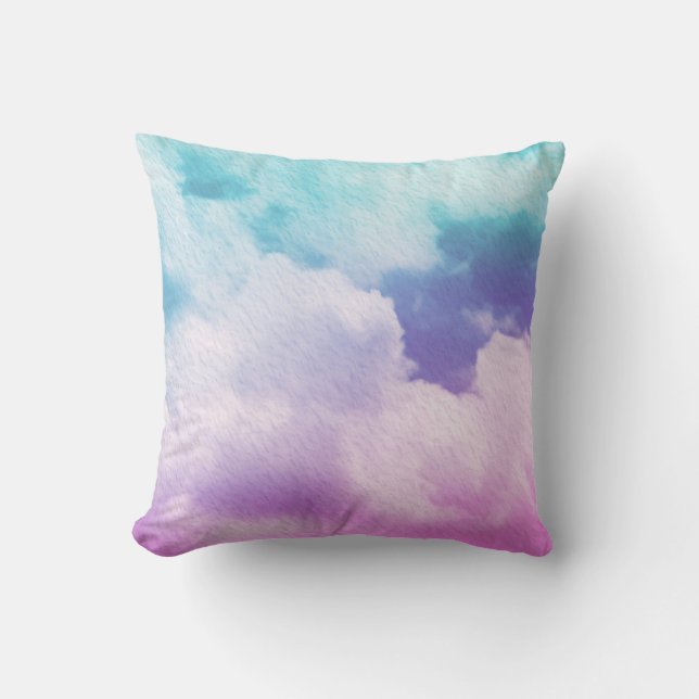 fantastic soft cloud with pastel gradient colour a throw pillow (Front)