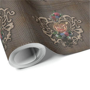 Fantastic steampunk heart wrapping paper