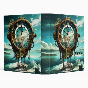 Fantastic steampunk sea clock binder