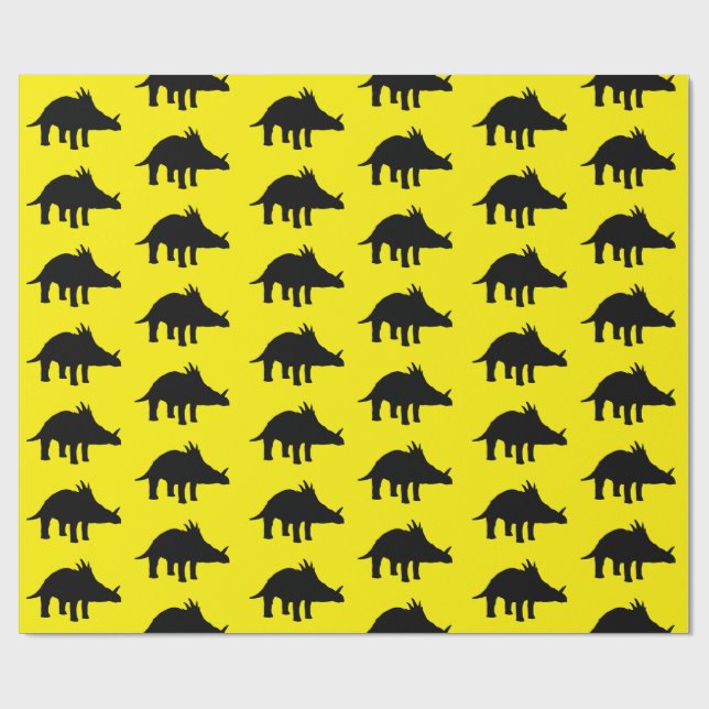 Fantastic Styracosaurus Dinosaur Tiled Pattern Wrapping Paper (Flat)