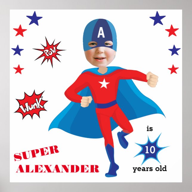 Fantastic USA Superhero Boy Birthday Tremendous Poster (Front)