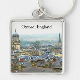 Fantastic View, Oxford, England, Roof Top #1 Keychain
