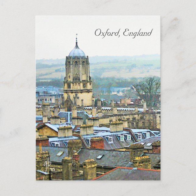 Fantastic View, Oxford, England, Roof Top #2 Postcard (Front)