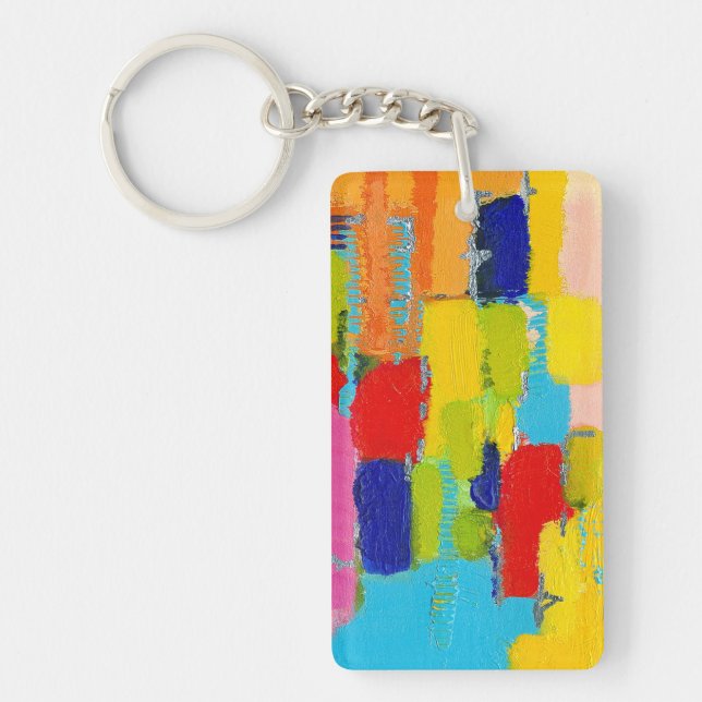 Fantastical Abstract Painting by Kris Taylor Keychain (Front)