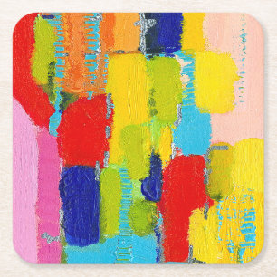 Fantastical Abstract Painting by Kris Taylor Square Paper Coaster