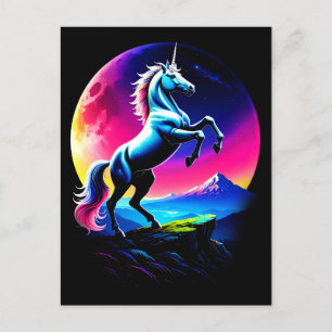 Fantastical Colourful Unicorn Wilderness Holiday Postcard