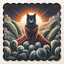 Fantastical Digital Art: Night Sky Cat Surrounded 