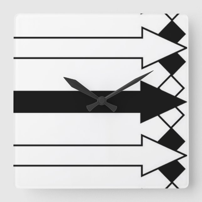Fantastique Flèches Noir et Blanc Horloge (Recto)