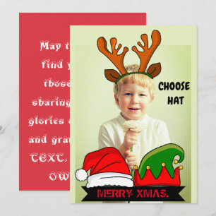 Fantastique Noël personnalisé. Invitation casquett