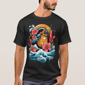 Fantastique Vagues Florales Graphique T-shirt