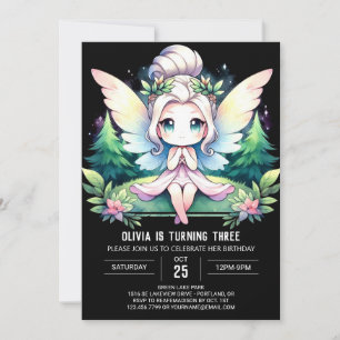 Fantasy Adorable Fairy Birthday Invitation