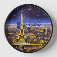 Fantasy Aerial View of Paris Under the Stars