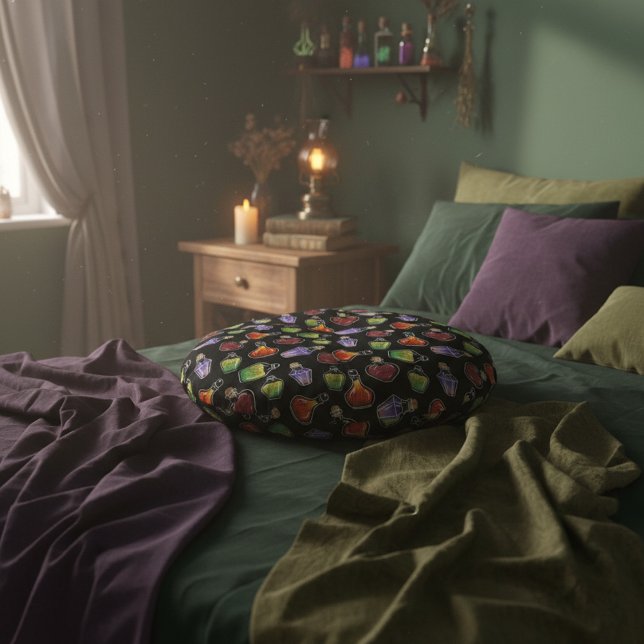 Fantasy Alchemy-Inspired Throw  Round Pillow (Creator Uploaded)