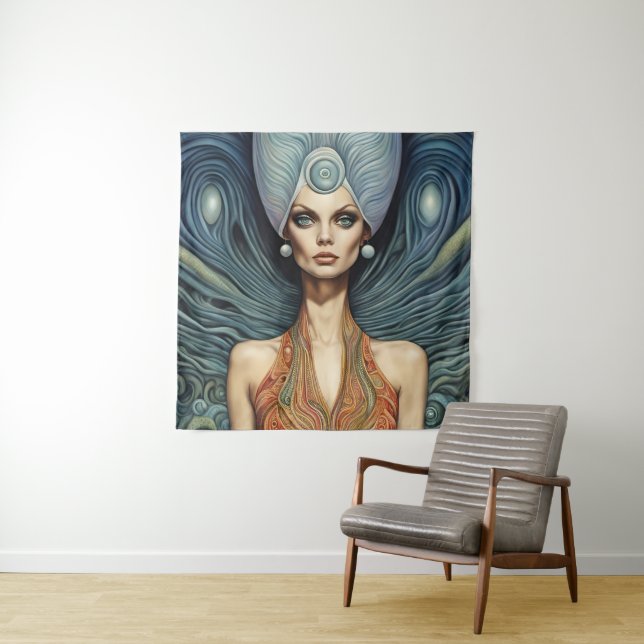 Fantasy Alien Woman Tapestry (In Situ)
