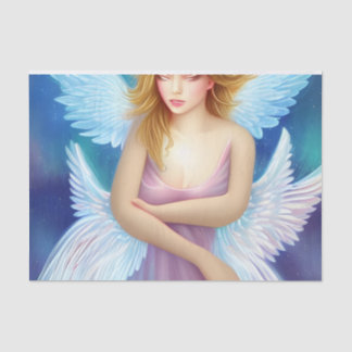 Fantasy Angel Pink and Blue Decoupage Tissue Paper