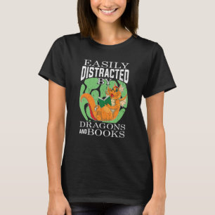 Fantasy Animal Bookworm Cute Book Dragon Reading T-Shirt