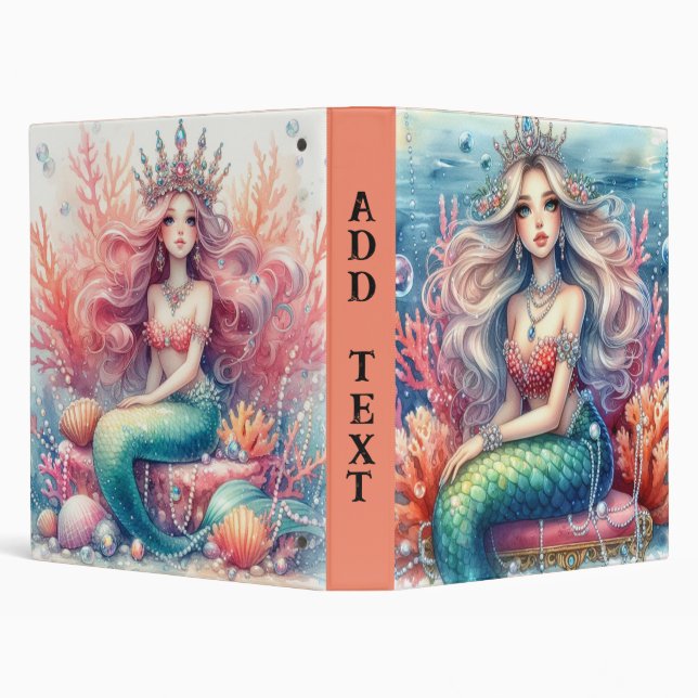 Fantasy Anime Mermaid 3-Ring Binder (Background)