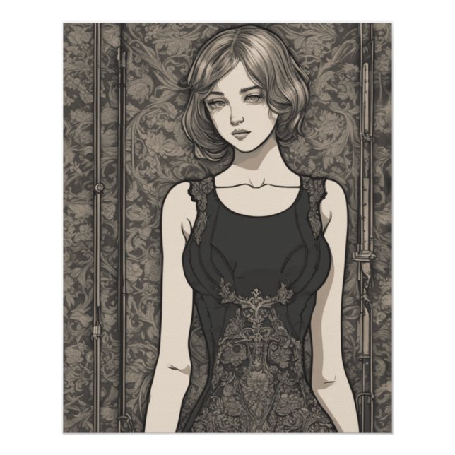 Fantasy Anime Vintage LBD - Enchanting Art Poster (Front)