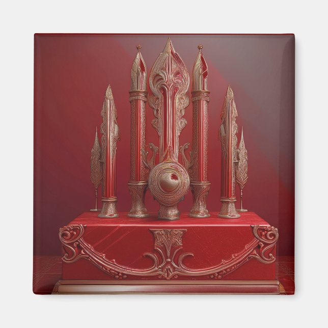 Fantasy Antique Fountain Pen Deskset Magnet (Front)