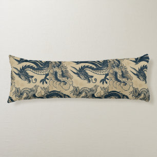 Fantasy Antiqued Dragons  Body Pillow