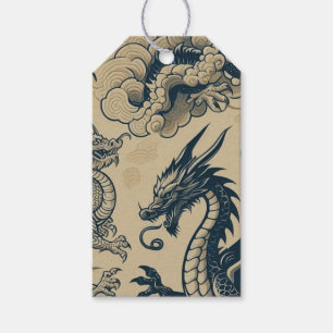 Fantasy Antiqued Dragons Gift Tags