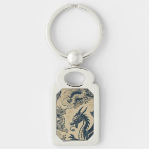 Fantasy Antiqued Dragons Keychain
