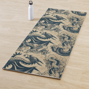 Fantasy Antiqued Dragons  Yoga Mat