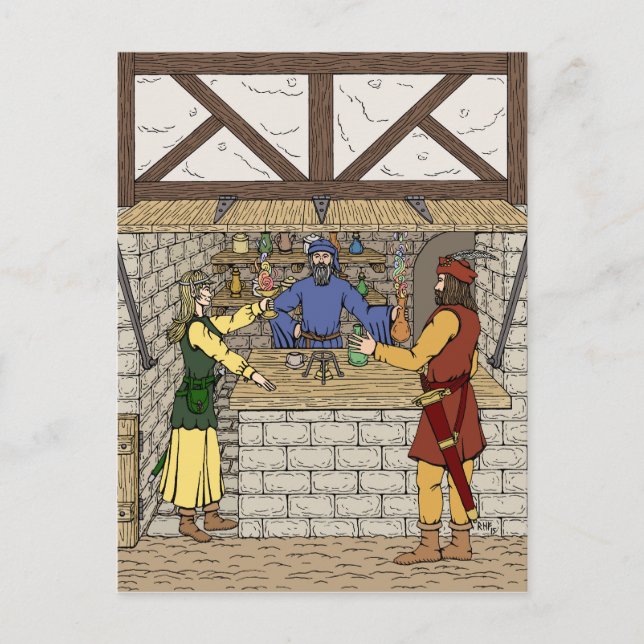 Fantasy Apothecary Shop Postcard (Front)