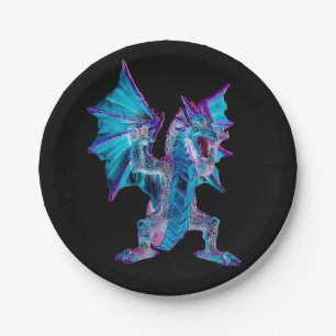 Fantasy Aqua Dragon  Paper Plate