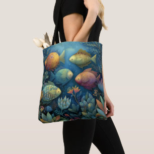Fantasy Aquarium Whimsical Fish Tote Bag