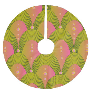 Fantasy Arcs Beads Pink Green Brushed Polyester Tree Skirt