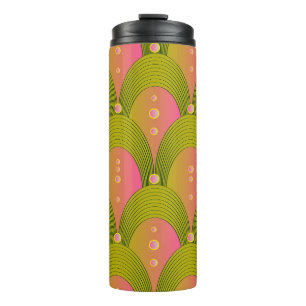 Fantasy Arcs Beads Pink Green Thermal Tumbler